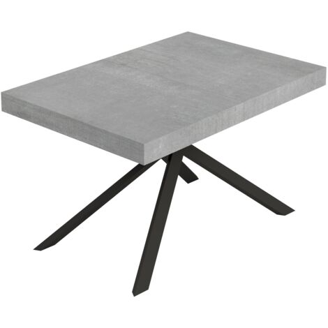Tavolo Allungabile 130-234x90x74 cm Niket Cemento Gambe Antracite