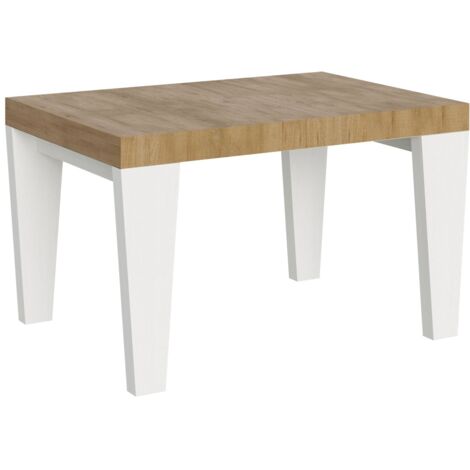Tavolo Allungabile 130/234x90x77 cm Spimbo Mix  piano Quercia Natura gambe Bianco Frassino