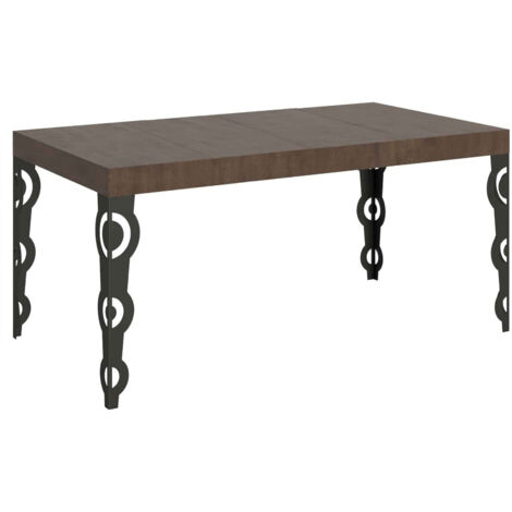 Tavolo allungabile 130/390x90 cm Karamay Premium noce gambe antracite