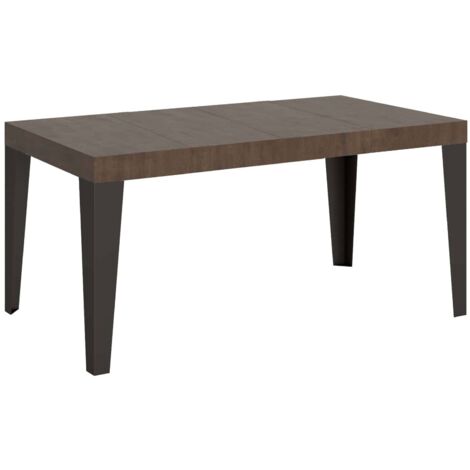 Tavolo Allungabile 130-390x90x77 cm Flame Premium Noce Telaio Antracite