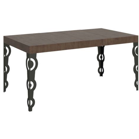 Tavolo Allungabile 130-390x90x77 cm Karamay Premium Noce Telaio Antracite