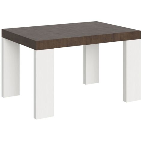 Tavolo Allungabile 130/390x90x77 cm Roxell Mix piano Noce gambe Bianco Frassino