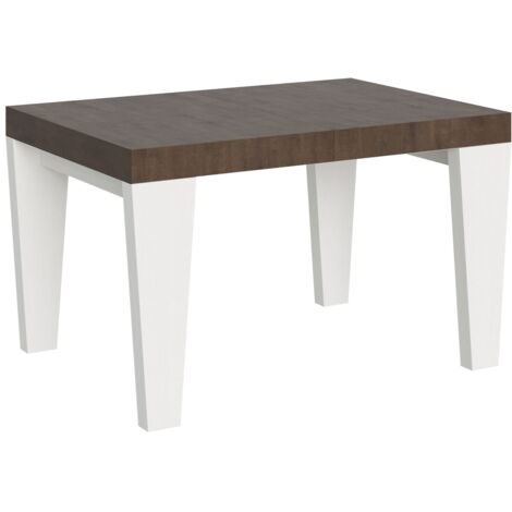 Tavolo Allungabile 130/390x90x77 cm Spimbo Mix  piano Noce gambe Bianco Frassino
