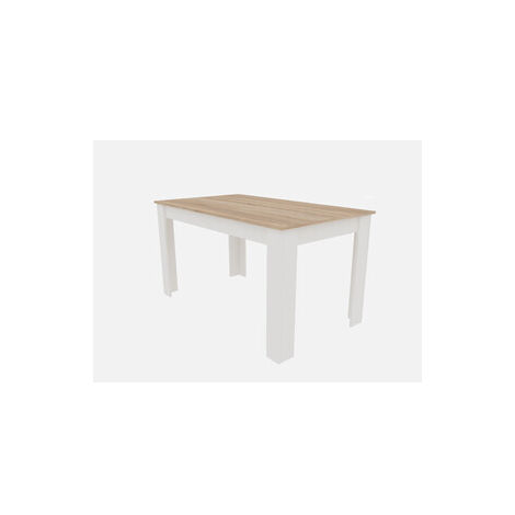 TAVOLO ALLUNGABILE 140/180X80XH75CM ROVERE/BCO