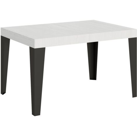 Tavolo allungabile 140/224x80cm Flame bianco frassino gambe antracite