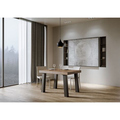 Tavolo Allungabile 140-244x90x77 cm Bridge Noce Telaio Antracite