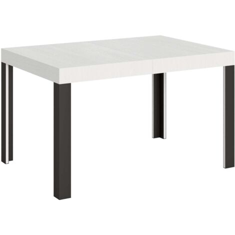 Tavolo Allungabile 140-244x90x77 cm Linea Bianco Frassino Telaio Antracite