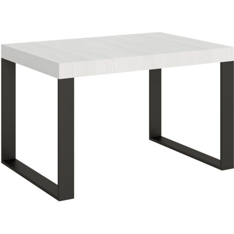 Tavolo Allungabile 140-244x90x77 cm Tecno Bianco Frassino Gambe Antracite