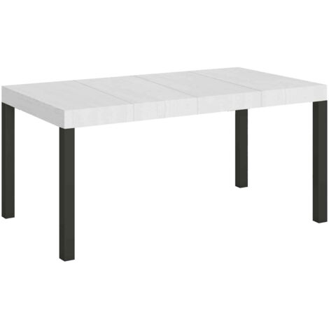 Tavolo allungabile 140/400x90 cm Everyday Premium bianco frassino gambe antracite