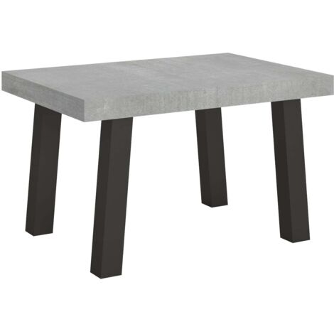 Tavolo Allungabile 140-400x90x77 cm Bridge Cemento Telaio Antracite