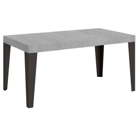 Tavolo Allungabile 140-400x90x77 cm Flame Premium Cemento Telaio Antracite