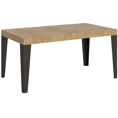 Tavolo Allungabile 140-400x90x77 cm Flame Premium Quercia Natura Telaio Antracite