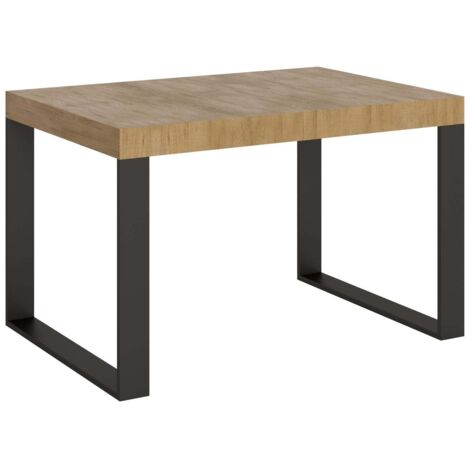 Tavolo Allungabile 140-400x90x77 cm Tecno Premium Quercia Natura Telaio Antracite
