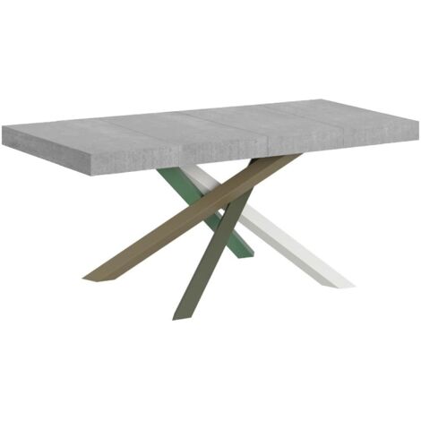 Tavolo Allungabile 140-400x90x77 cm Volantis Premium Cemento Telaio 4A