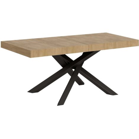 Tavolo Allungabile 140-400x90x77 cm Volantis Premium Quercia Natura Telaio Antracite