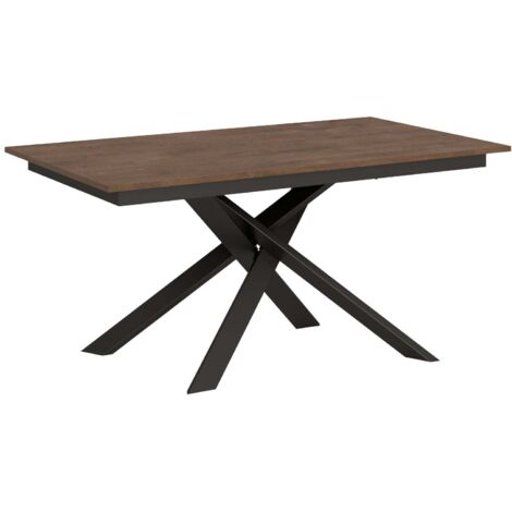 Tavolo Allungabile 160-220x90x74 cm Ganty piano Noce bordo in tinta