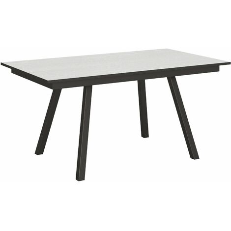 Tavolo Allungabile 160-220x90x74 cm Mirhi piano Bianco Frassino