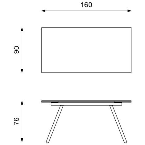 Tavolo Allungabile 160 - 240 x 90 cm - Smokey