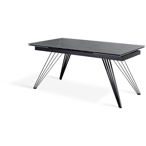 Tavolo Allungabile 160/240x90x76 cm in Ceramica Match 1 Grigio Opaco