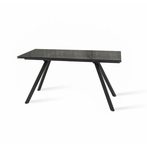 Tavolo Allungabile 160/240x90x76 cm in Vetro Smokey Nero