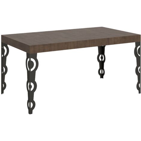 Tavolo allungabile 160/244x80 cm Karamay noce gambe antracite