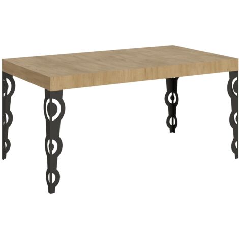 Tavolo allungabile 160/244x80 cm Karamay quercia natura gambe antracite