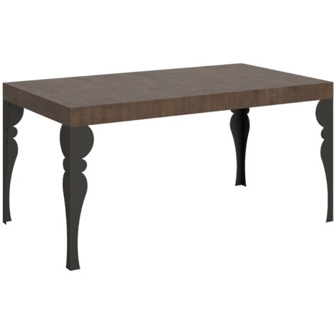 Tavolo allungabile 160/244x80 cm Paxon noce gambe antracite