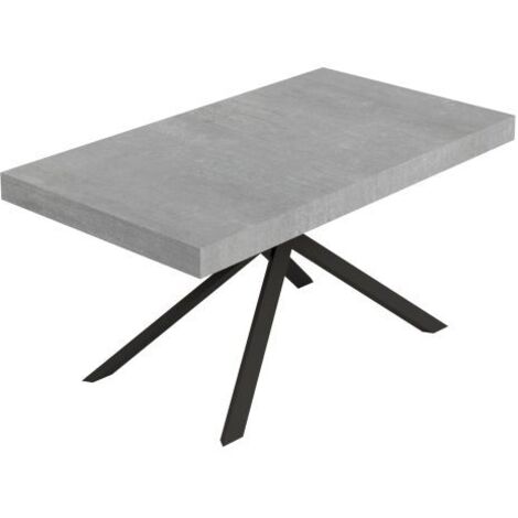 Tavolo Allungabile 160-244x80x74 cm Niket Cemento Gambe Antracite
