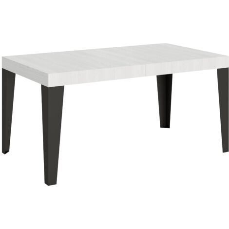 Tavolo Allungabile 160-244x80x77 cm Flame Bianco Frassino