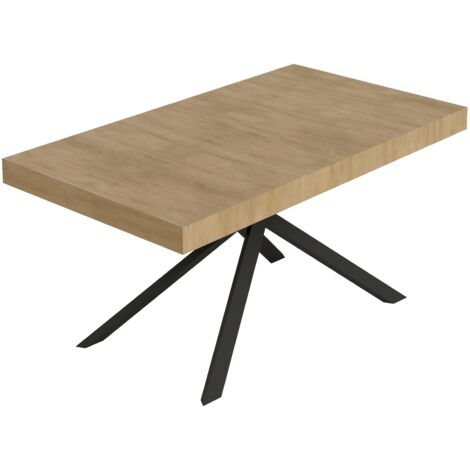 Tavolo Allungabile 160-264x90x74 cm Niket Quercia Natura Gambe Antracite