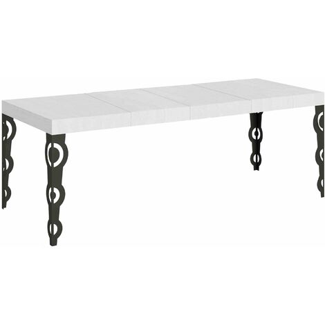 Tavolo Allungabile 160/264x90x77 cm Karamay Premium Bianco Frassino