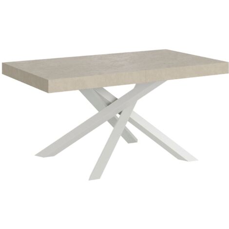 Tavolo Allungabile 160-264x90x77 cm Volantis Cashmere Telaio Bianco