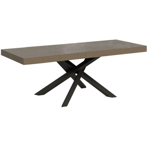 Tavolo Allungabile 160-264x90x77 cm Volantis Premium Tortora Telaio Antracite