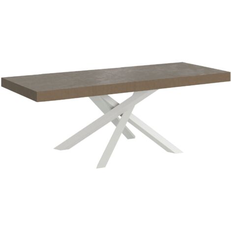 Tavolo Allungabile 160-264x90x77 cm Volantis Premium Tortora Telaio Bianco