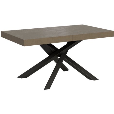 Tavolo Allungabile 160-264x90x77 cm Volantis Tortora Telaio Antracite