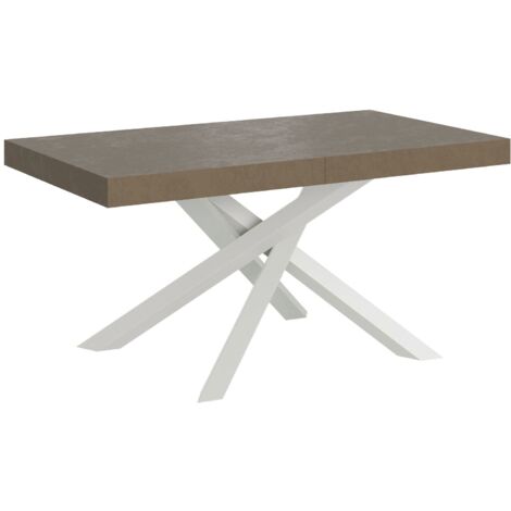 Tavolo Allungabile 160-264x90x77 cm Volantis Tortora Telaio Bianco