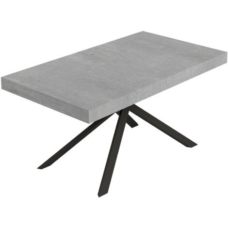Tavolo Allungabile 160-420x90x74 cm Niket Cemento Gambe Antracite