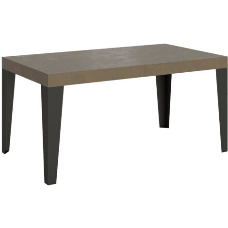 Tavolo Allungabile 160-420x90x77 cm Flame Tortora Telaio Antracite