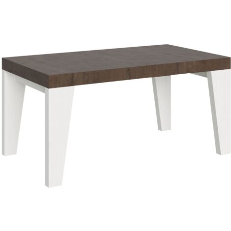 Tavolo Allungabile 160/420x90x77 cm Naxy Mix piano Noce gambe Bianco Frassino