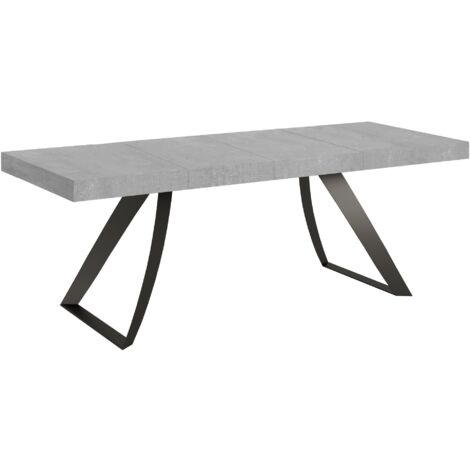 Tavolo Allungabile 160-420x90x77 cm Proxy Premium Cemento Telaio Antracite