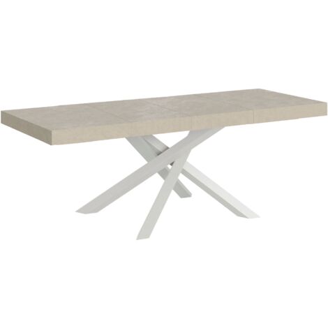 Tavolo Allungabile 160-420x90x77 cm Volantis Premium Cashmere Telaio Bianco