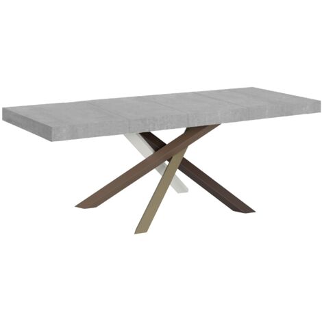 Tavolo Allungabile 160-420x90x77 cm Volantis Premium Cemento Telaio 4C