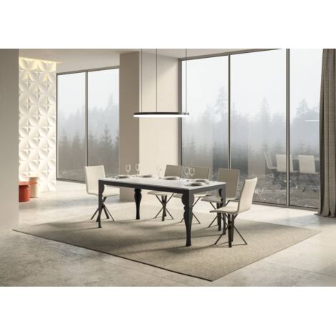 Tavolo allungabile 180/284x90 cm Paxon Evolution bianco frassino telaio e gambe antracite