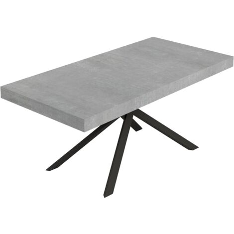 Tavolo Allungabile 180-284x90x74 cm Niket Cemento Gambe Antracite