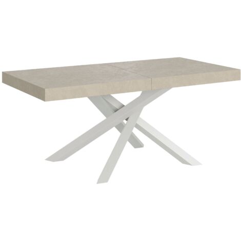 Tavolo Allungabile 180-284x90x77 cm Volantis Cashmere Telaio Bianco