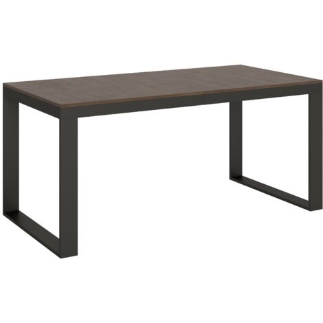 Tavolo allungabile 180/440x90 cm Tecno Evolution noce telaio e gambe antracite