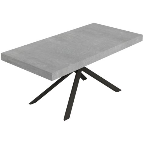 Tavolo Allungabile 180-440x90x74 cm Niket Cemento Gambe Antracite