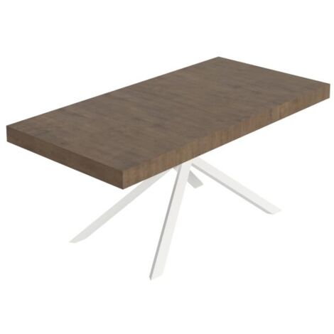 Tavolo Allungabile 180-440x90x74 cm Niket Noce Gambe Bianche