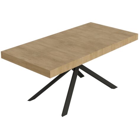 Tavolo Allungabile 180-440x90x74 cm Niket Quercia Natura Gambe Antracite