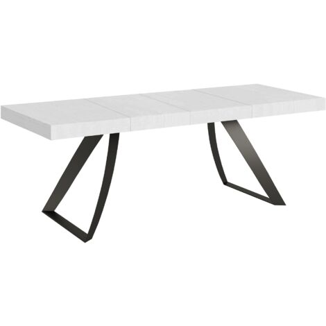 Tavolo Allungabile 180-440x90x77 cm Proxy Premium Bianco Frassino Telaio Antracite